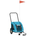 vidaXL Remorcă de bicicletă animale companie, albastru, oxford/fier