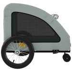 vidaXL Remorcă de bicicletă animale companie, gri, textil oxford/fier vidaXL Remorcă de bicicletă animale companie, gri, textil oxford/fier