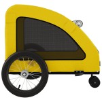 vidaXL Remorcă de bicicletă animale companie galben textil oxford/fier vidaXL Remorcă de bicicletă animale companie galben textil oxford/fier