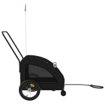 vidaXL Remorcă bicicletă animale companie, negru, textil oxford/fier vidaXL Remorcă bicicletă animale companie, negru, textil oxford/fier