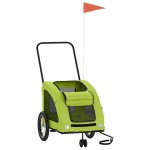 vidaXL Remorcă de bicicletă animale companie, verde textil oxford/fier