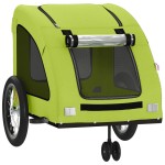 vidaXL Remorcă de bicicletă animale companie, verde textil oxford/fier