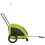 vidaXL Remorcă de bicicletă animale companie, verde textil oxford/fier