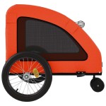 vidaXL Remorcă de bicicletă animale portocaliu/gri, textil oxford/fier vidaXL Remorcă de bicicletă animale portocaliu/gri, textil oxford/fier