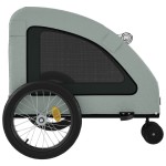 vidaXL Remorcă de bicicletă animale companie, gri, textil oxford/fier vidaXL Remorcă de bicicletă animale companie, gri, textil oxford/fier