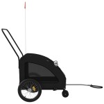 vidaXL Remorcă bicicletă animale companie, negru, textil oxford/fier vidaXL Remorcă bicicletă animale companie, negru, textil oxford/fier