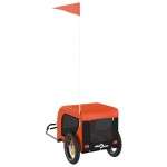 vidaXL Remorcă bicicletă animale companie portocaliu/negru oxford/fier
