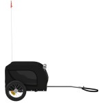 vidaXL Remorcă bicicletă animale companie, negru, textil oxford/fier