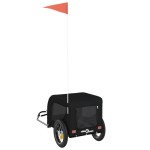 vidaXL Remorcă bicicletă animale companie, negru, textil oxford/fier