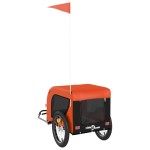 vidaXL Remorcă bicicletă animale companie portocaliu/negru oxford/fier vidaXL Remorcă bicicletă animale companie portocaliu/negru oxford/fier