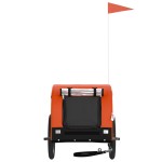 vidaXL Remorcă bicicletă animale companie portocaliu/negru oxford/fier vidaXL Remorcă bicicletă animale companie portocaliu/negru oxford/fier