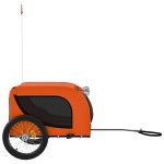 vidaXL Remorcă bicicletă animale companie portocaliu/negru oxford/fier vidaXL Remorcă bicicletă animale companie portocaliu/negru oxford/fier
