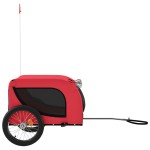 vidaXL Remorcă bicicletă animale companie, roșu/negru, oxford/fier vidaXL Remorcă bicicletă animale companie, roșu/negru, oxford/fier