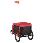 vidaXL Remorcă bicicletă animale companie, roșu/negru, oxford/fier vidaXL Remorcă bicicletă animale companie, roșu/negru, oxford/fier