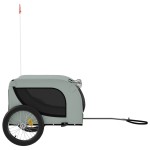 vidaXL Remorcă bicicletă animale companie, gri/negru, oxford/fier