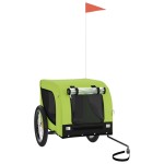 vidaXL Remorcă bicicletă animale companie, verde/negru, oxford/fier