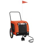 vidaXL Remorcă bicicletă animale companie portocaliu/negru oxford/fier vidaXL Remorcă bicicletă animale companie portocaliu/negru oxford/fier