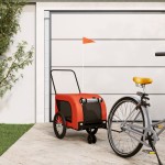vidaXL Remorcă bicicletă animale companie portocaliu/negru oxford/fier vidaXL Remorcă bicicletă animale companie portocaliu/negru oxford/fier