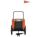 vidaXL Remorcă bicicletă animale companie portocaliu/negru oxford/fier vidaXL Remorcă bicicletă animale companie portocaliu/negru oxford/fier