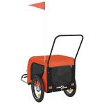 vidaXL Remorcă bicicletă animale companie portocaliu/negru oxford/fier vidaXL Remorcă bicicletă animale companie portocaliu/negru oxford/fier