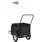 vidaXL Remorcă bicicletă animale companie, negru, textil oxford/fier