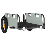 vidaXL Remorcă de bicicletă, gri, textil oxford și fier vidaXL Remorcă de bicicletă, gri, textil oxford și fier