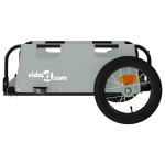 vidaXL Remorcă de bicicletă, gri, textil oxford și fier vidaXL Remorcă de bicicletă, gri, textil oxford și fier