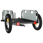 vidaXL Remorcă de bicicletă, gri, textil oxford și fier vidaXL Remorcă de bicicletă, gri, textil oxford și fier