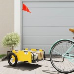 vidaXL Remorcă de bicicletă, galben, textil oxford și fier vidaXL Remorcă de bicicletă, galben, textil oxford și fier