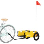 vidaXL Remorcă de bicicletă, galben, textil oxford și fier vidaXL Remorcă de bicicletă, galben, textil oxford și fier