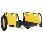 vidaXL Remorcă de bicicletă, galben, textil oxford și fier vidaXL Remorcă de bicicletă, galben, textil oxford și fier