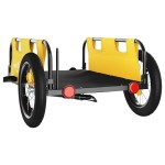 vidaXL Remorcă de bicicletă, galben, textil oxford și fier vidaXL Remorcă de bicicletă, galben, textil oxford și fier