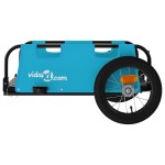 vidaXL Remorcă de bicicletă, albastru, textil oxford și fier vidaXL Remorcă de bicicletă, albastru, textil oxford și fier