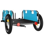 vidaXL Remorcă de bicicletă, albastru, textil oxford și fier vidaXL Remorcă de bicicletă, albastru, textil oxford și fier