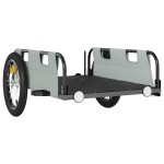 vidaXL Remorcă de bicicletă, gri, textil oxford și fier vidaXL Remorcă de bicicletă, gri, textil oxford și fier