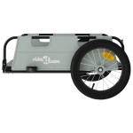 vidaXL Remorcă de bicicletă, gri, textil oxford și fier vidaXL Remorcă de bicicletă, gri, textil oxford și fier