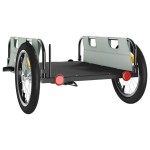 vidaXL Remorcă de bicicletă, gri, textil oxford și fier vidaXL Remorcă de bicicletă, gri, textil oxford și fier