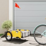 vidaXL Remorcă de bicicletă, galben, textil oxford și fier vidaXL Remorcă de bicicletă, galben, textil oxford și fier