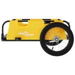 vidaXL Remorcă de bicicletă, galben, textil oxford și fier vidaXL Remorcă de bicicletă, galben, textil oxford și fier