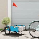 vidaXL Remorcă de bicicletă, albastru, textil oxford și fier vidaXL Remorcă de bicicletă, albastru, textil oxford și fier