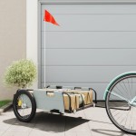 vidaXL Remorcă de bicicletă, gri, textil oxford și fier vidaXL Remorcă de bicicletă, gri, textil oxford și fier