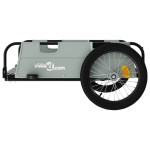 vidaXL Remorcă de bicicletă, gri, textil oxford și fier vidaXL Remorcă de bicicletă, gri, textil oxford și fier