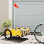 vidaXL Remorcă de bicicletă, galben, textil oxford și fier vidaXL Remorcă de bicicletă, galben, textil oxford și fier