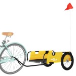 vidaXL Remorcă de bicicletă, galben, textil oxford și fier vidaXL Remorcă de bicicletă, galben, textil oxford și fier