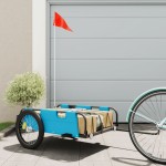 vidaXL Remorcă de bicicletă, albastru, textil oxford și fier vidaXL Remorcă de bicicletă, albastru, textil oxford și fier