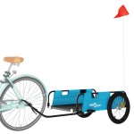 vidaXL Remorcă de bicicletă, albastru, textil oxford și fier vidaXL Remorcă de bicicletă, albastru, textil oxford și fier