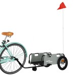 vidaXL Remorcă de bicicletă, gri, textil oxford și fier vidaXL Remorcă de bicicletă, gri, textil oxford și fier