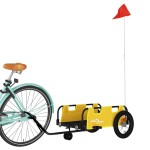 vidaXL Remorcă de bicicletă, galben, textil oxford și fier vidaXL Remorcă de bicicletă, galben, textil oxford și fier