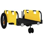 vidaXL Remorcă de bicicletă, galben, textil oxford și fier vidaXL Remorcă de bicicletă, galben, textil oxford și fier