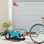 vidaXL Remorcă de bicicletă, albastru, textil oxford și fier vidaXL Remorcă de bicicletă, albastru, textil oxford și fier
